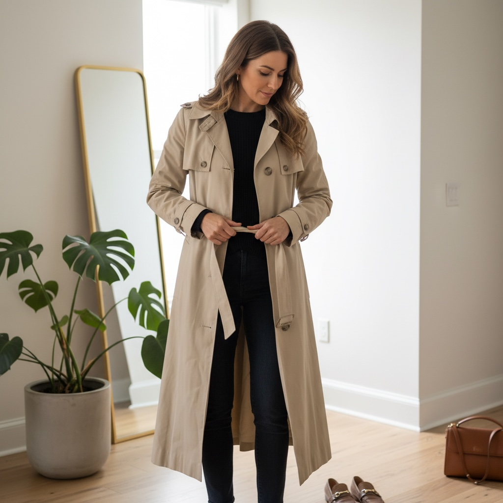 Vintage Trench Coat (Beige)